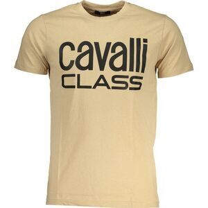 Cavalli Class Mens Bold Logo T-Shirt / Beige